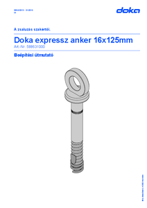 Doka expressz anker 16x125mm - alkalmazástechnikai útmutató
