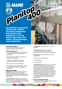 Planitop 400 betonjavító habarcs - részletes termékismertető
