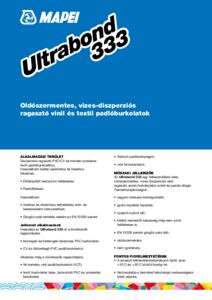 Ultrabond 333 ragasztó - részletes termékismertető