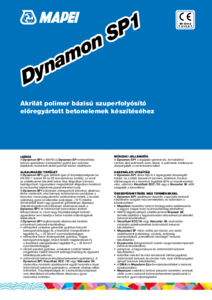 Dynamon SP1 folyósító beton-adalékszer - részletes termékismertető