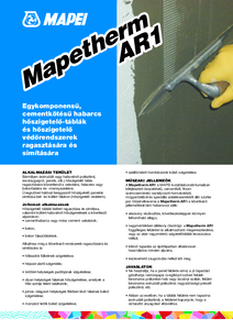 Mapetherm AR1 ragasztóhabarcs hőszigeteléshez - részletes termékismertető
