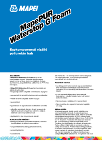 MapePUR Waterstop Foam G és M purhab - részletes termékismertető