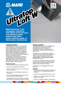 Ultratop Loft W finomszemcsés cementes paszta - részletes termékismertető