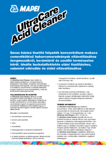 UltraCare Acid Cleaner tisztítószer - műszaki adatlap