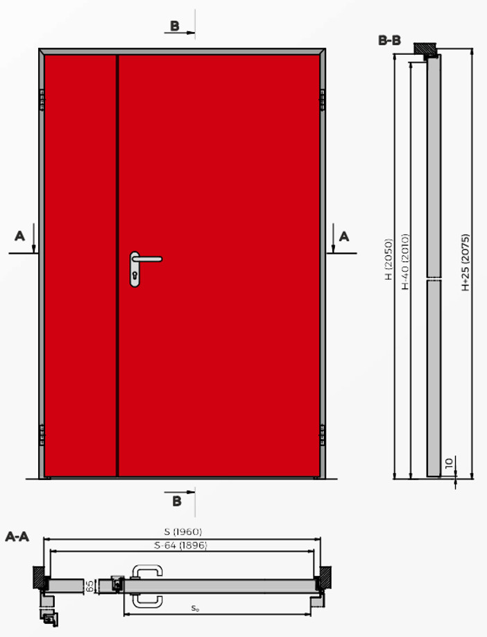 DFM 30 DS kétszárnyú tűzgátló ajtó