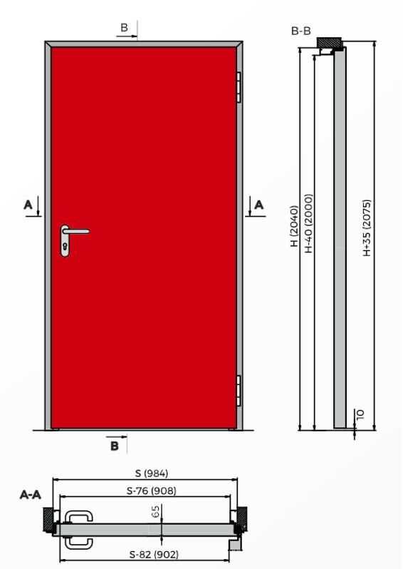 DFM DS 120 egyszárnyú tűzgátló ajtó