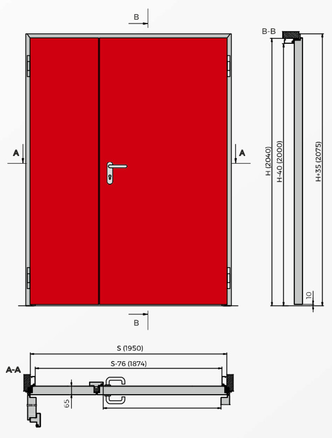 DFM DS 120 kétszárnyú tűzgátló ajtó
