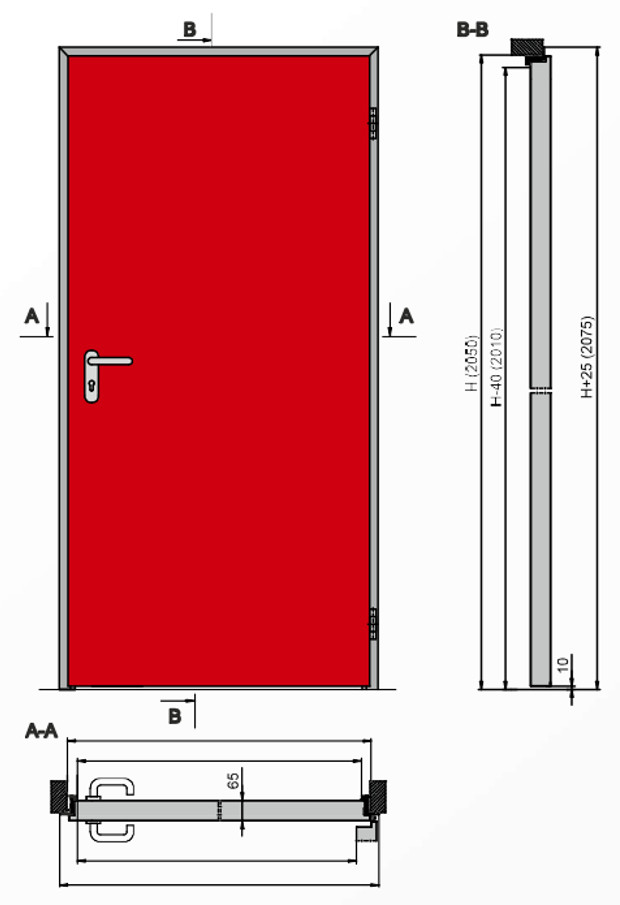 DFM DS általános rendeltetésű, nem tűzgátló egyszárnyú ajtó