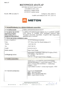 METON TERRA EPS rendszerragasztó - biztonsági adatlap