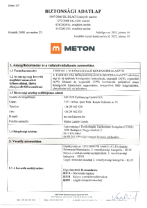 METON THERMO UNI hőszigetelő rendszerragasztó - biztonsági adatlap