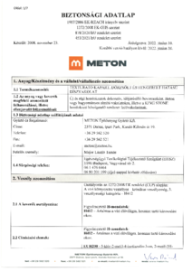 METON TEXTURATO díszvakolat - biztonsági adatlap