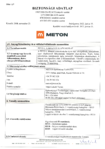 METON PUTZ-L lábazati alapvakolat - biztonsági adatlap