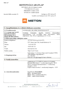 METON STONE BASIC burkolatragasztó - biztonsági adatlap