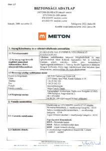 METON FUGEN FLEX CG2 flexibilis fugázóanyag - biztonsági adatlap