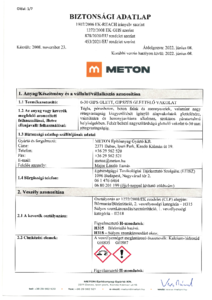 METON 6-30 GIPS GLETT gipszes glettelő vakolat - biztonsági adatlap