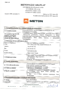 METON 0-10 GIPS GLETT glettelő és hézagoló gipsz - biztonsági adatlap