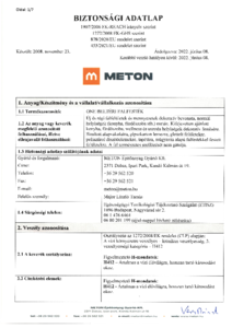 METON ONE beltéri falfesték - biztonsági adatlap