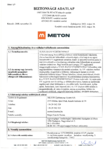 METON TEXTURATO védőbevonat - biztonsági adatlap