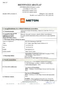 METON TEXTURATO betonfesték - biztonsági adatlap
