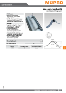 Légcsatorna rögzítő<br>
zajcsillapítóval, horganyzott - részletes termékismertető
