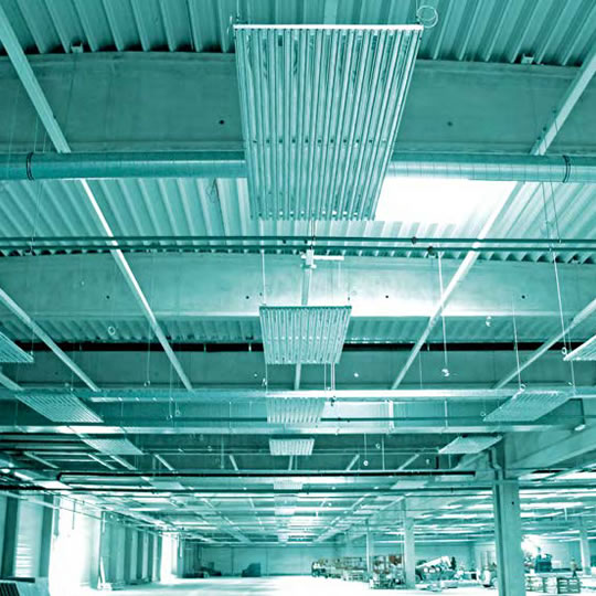 NGBS csarnok fűtő-hűtő rendszer