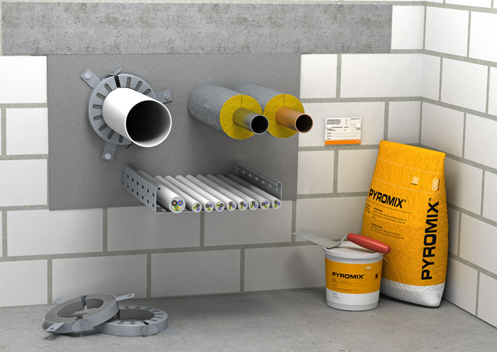 PYROMIX® habarcs alapú tűzgátló tömítőrendszer