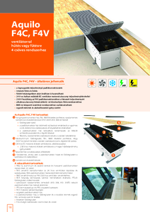 Aquilo F4C és F4V padlókonvektorok fűtő- és hűtő funkcióval, 4 csöves rendszerekhez - részletes termékismertető