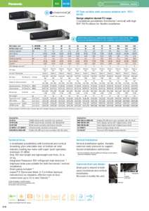 F3-as típus, változtatható statikus nyomású adaptív légcsatornás (R32/R410A) <br>
(Panasonic generál katalógus 2022-2023, 318. oldal) - részletes termékismertető