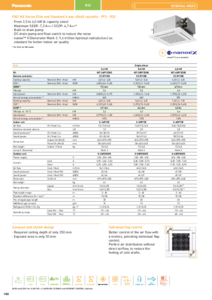 PACi NX sorozatú Elite és Standard 4 utas 60x60 kazettás klímák, PY3 (R32) <br>
(General Catalogue 2024/2025, 188-189. oldal) - műszaki adatlap
