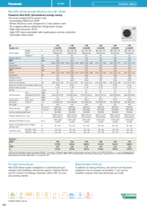 Panasonic Mini ECOi LE2 nagy hatékonyságú 4-6 HP kültéri egységek (R410A) <br>
(General Catalogue 2023/2024, 254. oldal) - műszaki adatlap