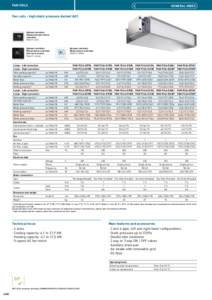 Panasonic magas statikus nyomású, légcsatornás fan-coil egységek (AC) <br>
(General Catalogue 2023/2024, 460. oldal) - műszaki adatlap