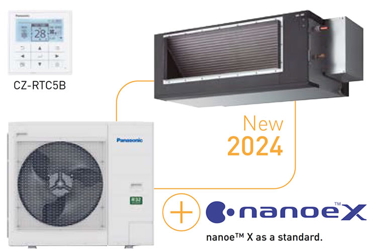 Panasonic Big PACi NX magas statikus nyomású, rejtett, 20,0-25,0 kW klíma (R32) 