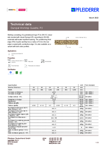 Duropal Quadra P2 konyhai munkalap - műszaki adatlap