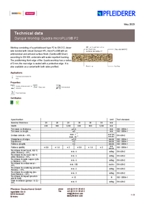 Duropal Quadra microPLUS P2 konyhai munkalap - műszaki adatlap