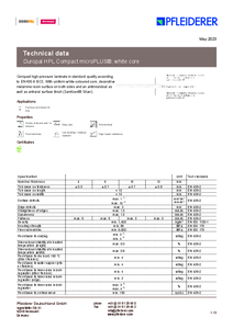 Duropal HPL Compact microPLUS®, fehér mag - műszaki adatlap
