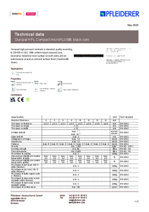 Duropal HPL Compact microPLUS®, fekete mag - műszaki adatlap