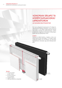 VONOPLAN síklapú T6 középcsatlakozású radiátorok - általános termékismertető