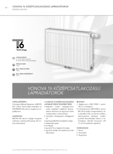 VONOVA T6 középcsatlakozású radiátorok - műszaki adatlap