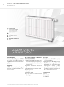 VONOVA szelepes radiátorok - műszaki adatlap