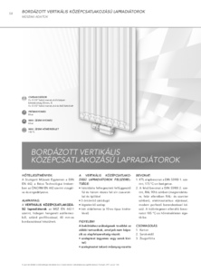 VOGEL&NOOT vertikális radiátorok - bordázott, középcsatlakozású	 - műszaki adatlap