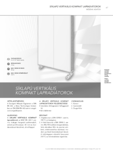 VOGEL&NOOT vertikális radiátorok - síklapú, kompakt - műszaki adatlap