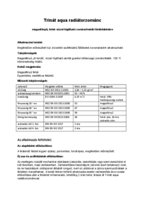 Trinát® Aqua radiátorzománc - műszaki adatlap
