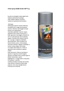 Trinát® spray hőálló festék 700 °C-ig - műszaki adatlap