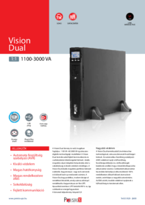 Riello Vision Dual 1:1 1100-3000 VA szünetmentes tápegység - részletes termékismertető