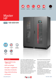 Riello Master HP 3:3 100-600 kVA szünetmentes tápegység - részletes termékismertető