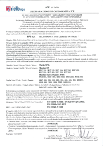 Riello Master HP 3:3 100-600 kVA szünetmentes tápegység <br>
(EU Megfelelőségi Nyilatkozat) - megfelelőségi nyilatkozat