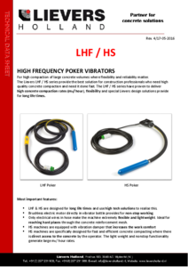 Lievers LHF/HS betonvibrátorok - általános termékismertető