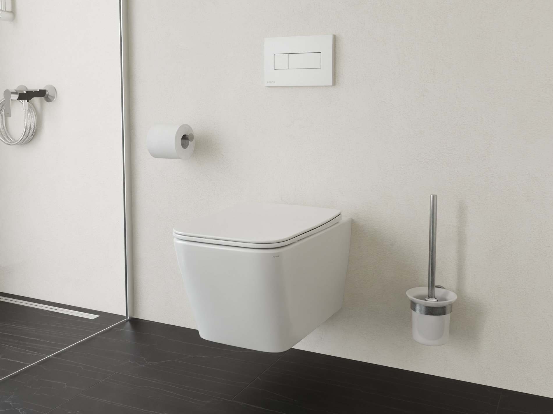RAVAK Natural RimOff fali WC ülőkével