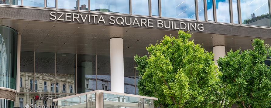 Knauf építőlemezek a Szervita Square Building belső tereiben