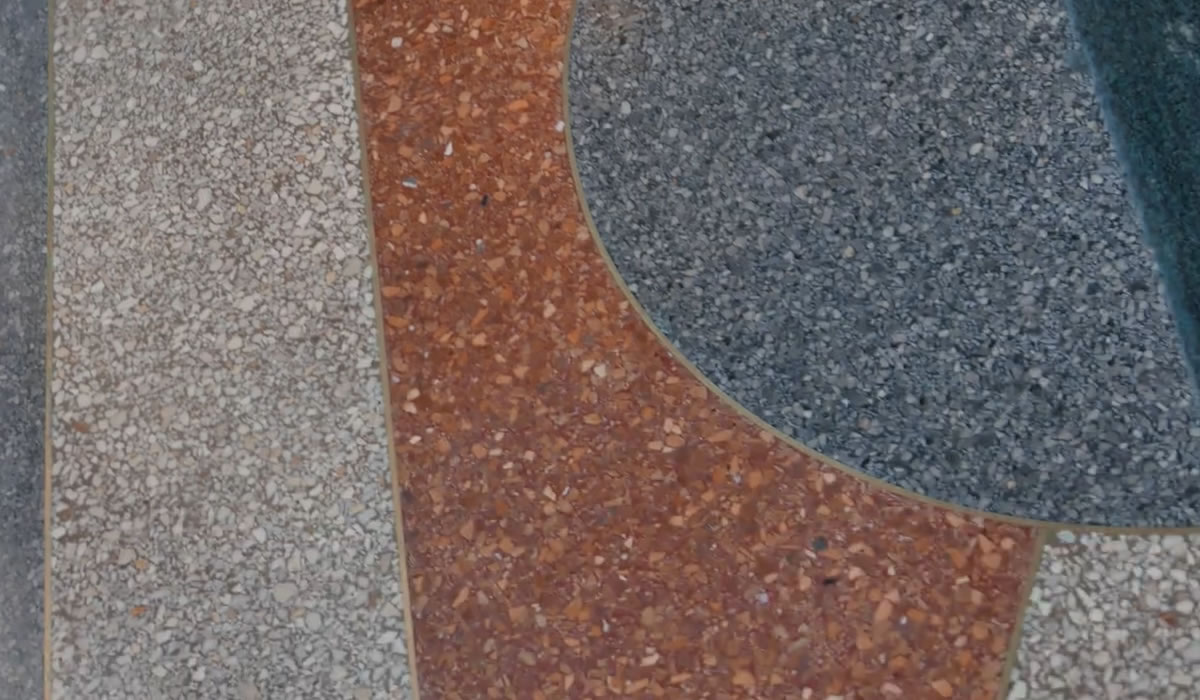 Kortárs terrazzo padló részlete
